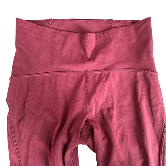 Lululemon Invigorate High-Rise Legging with Mesh Side in Red Merlot 6 - Picture 2 of 5